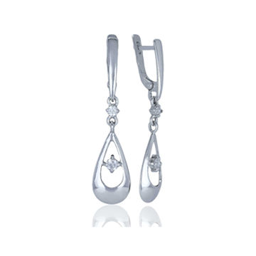 Sterling Silver Earrings with Fianites