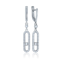 Sterling Silver Earrings with Fianites