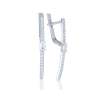 Silver Stud Earrings with Fianites