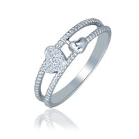 Silver Ring With Hearts