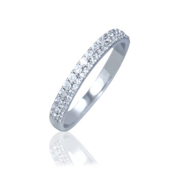 Women's Thin Silver Ring With Fianites