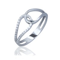 Silver Braided Ring With Pianites