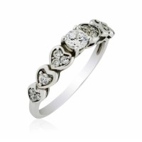 Silver Ring With Hearts