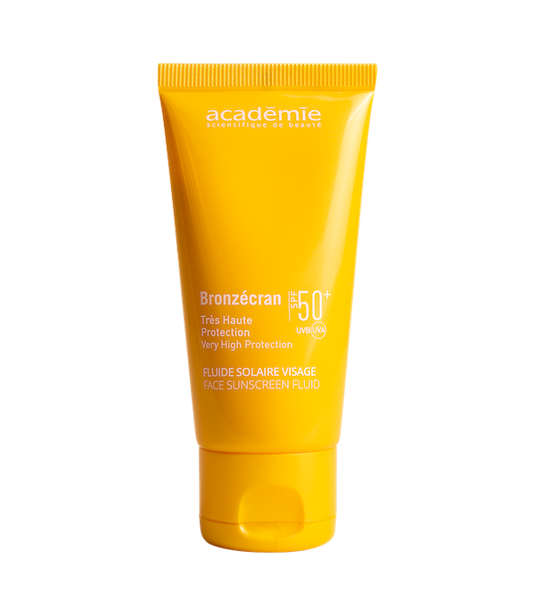 Bronzecran Face Sunscreen Fluid SPF 50+. Brand Academie 
