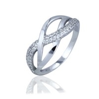 Silver Braided Ring With Pianites