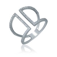 Size-less Silver Ring With Fianites