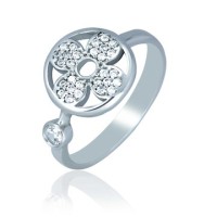 Silver Ring With A Flower