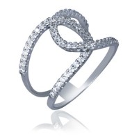 Silver Braided Ring With Pianites