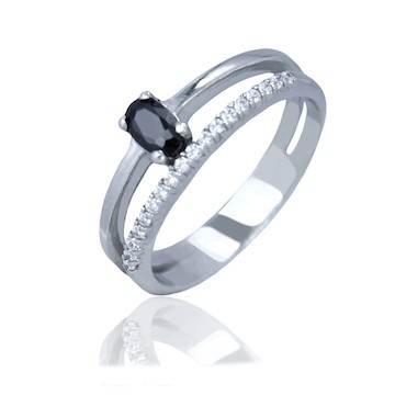 Silver Ring With Black Stone
