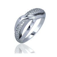 Silver Braided Ring With Pianites